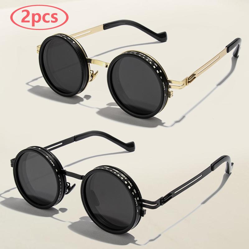 Protective Glasses Punk Polarized Round Sunglasses ND9 Adjustable Dimming Sun Glasses Men Women Fishing Eyeglasses Outdoor UV400