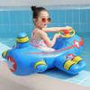 Kids Inflatable Airplane Pool Float with Steering Wheel, Anti-Flip Toddler Swimming Seat Ring for 1-6Y Boys Girls