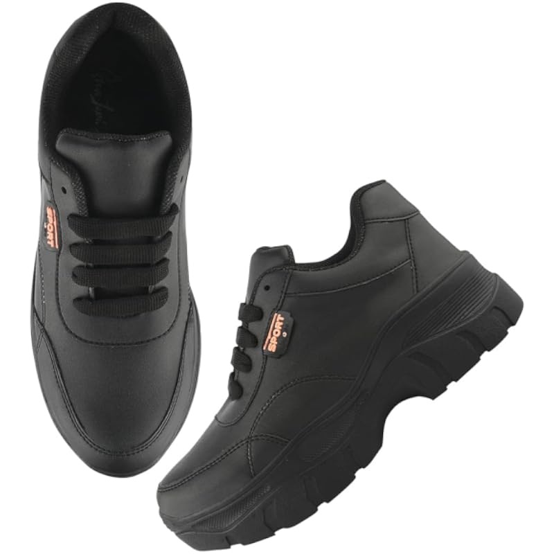 Shoetopia Women'S Flat Sneakers Black