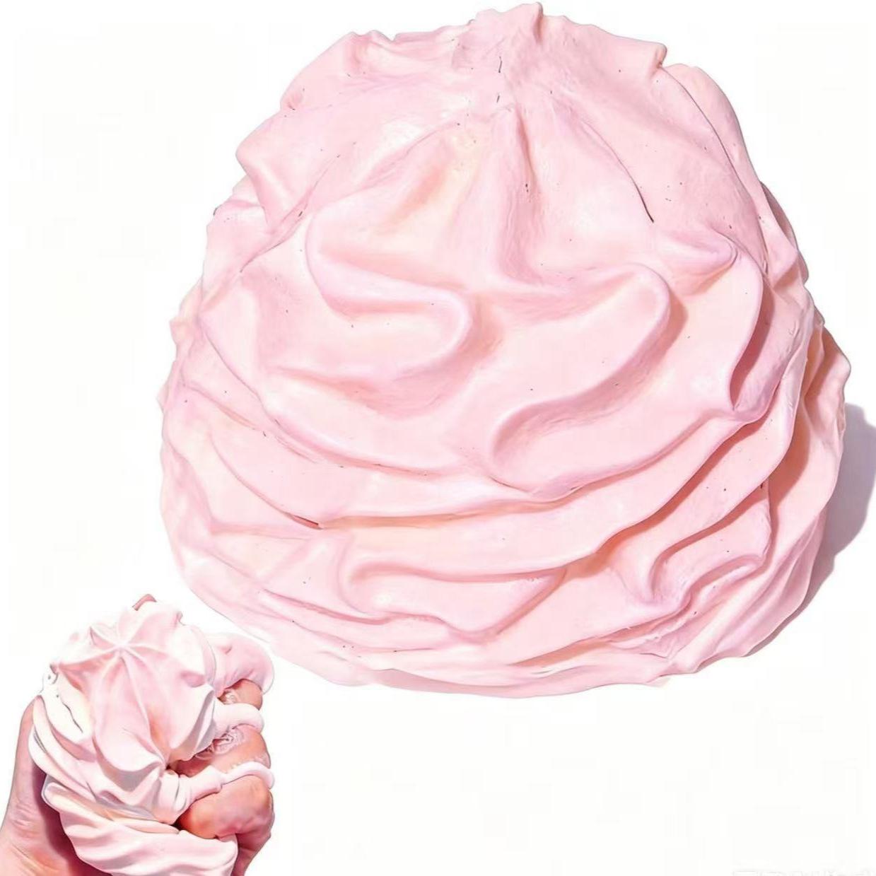 Squishy Crème Rol Langzame Terugslag Knijpspeelgoed Stressverlichter Stuiter Speelgoed roze