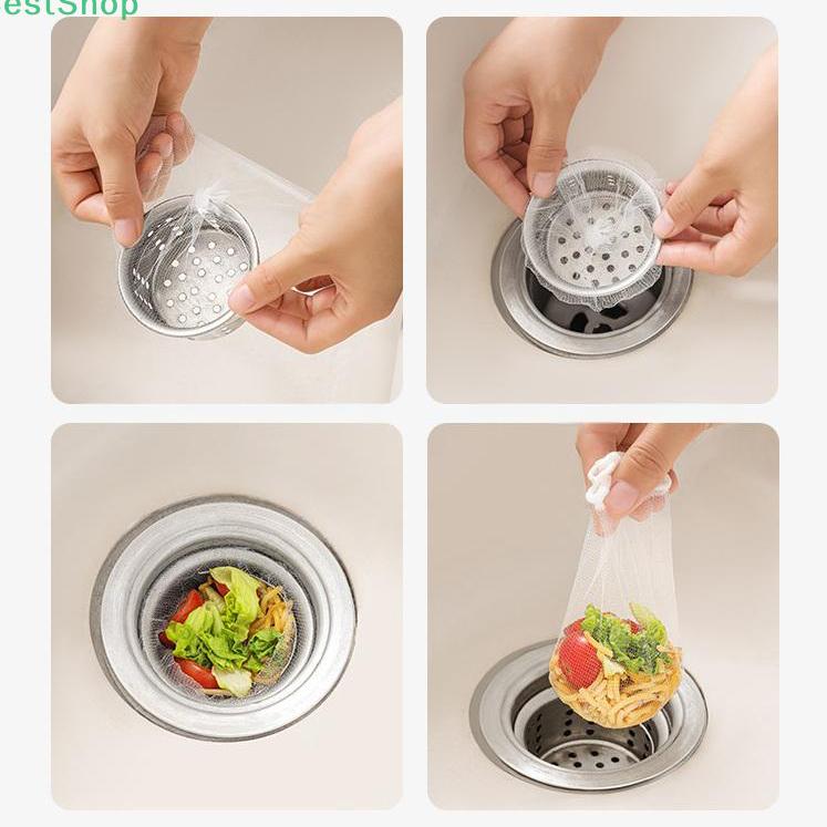100Pcs Kitchen Sink Disposable FilterMesh Sewer Garbage Filter Meal Residue Pool Mesh Bag Sink Garbage Net
