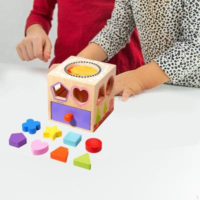 Montessori Formensortierspiel Pädagogischer Baby-Aktivitätswürfel zur sensorischen Erkundung