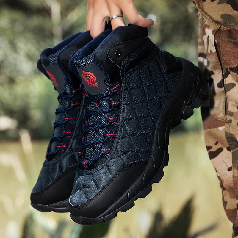 

Зимние нескользящие мужские ботинки, походные кожаные ботинки, дышащие мужские ботинки для пустыни, удобные ботинки по щиколотку, мужская рабочая обувь 38