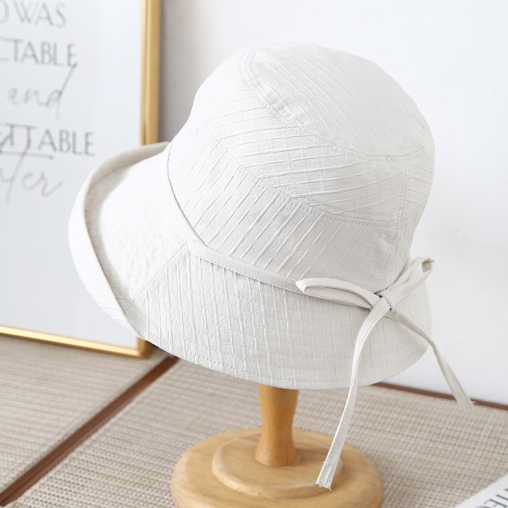 Women's Bucket Hat Elegant Lady Fisherman Cap With Bow Wide Brimmed Spring Summer Hats For Women Cloth Foldable Sunhat New