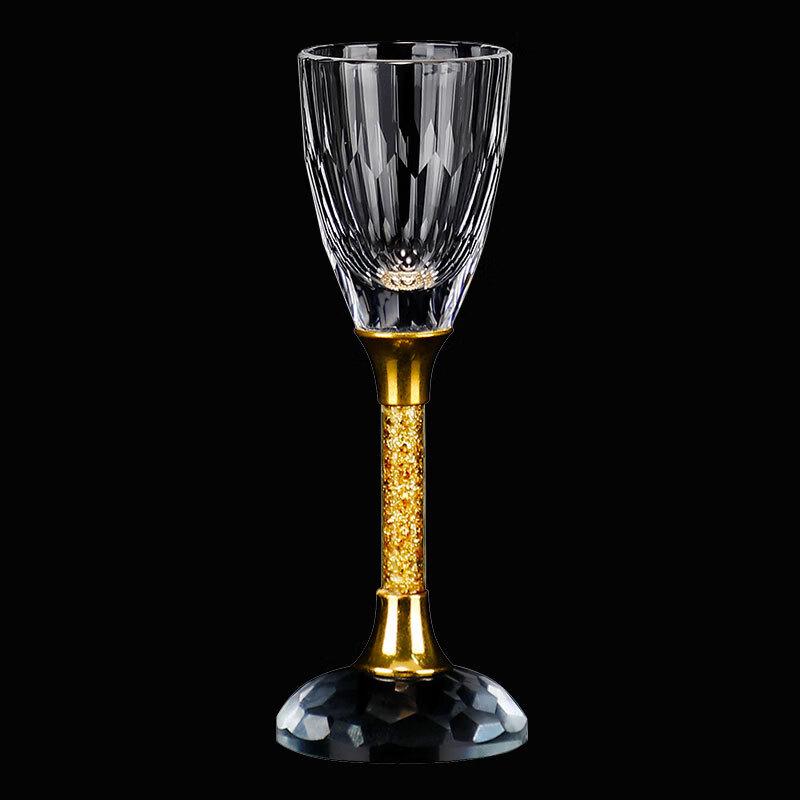 Shangqi Gold Foil Faceted Stemmed Spirit Glass