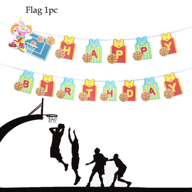 Basketball Theme Party Cartoon Disposable Tableware Paper Plates Cups Balloon Baby Shower Birthday Adult Party Decor Supplies