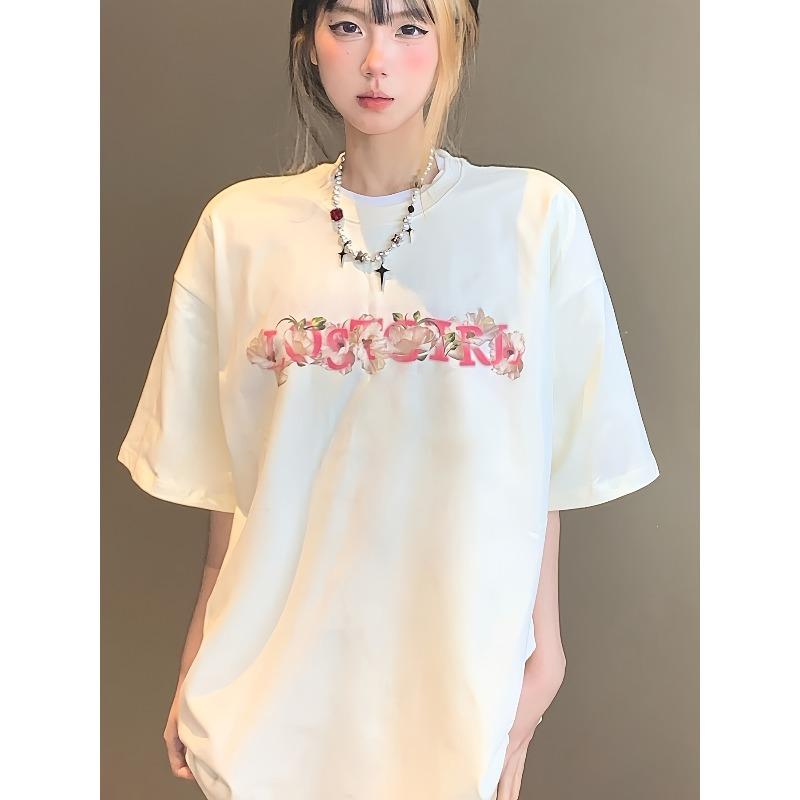 Letter Print Crew Neck T-shirt, Short Sleeve Casual Top For Summer & Spring, Women's Clothing