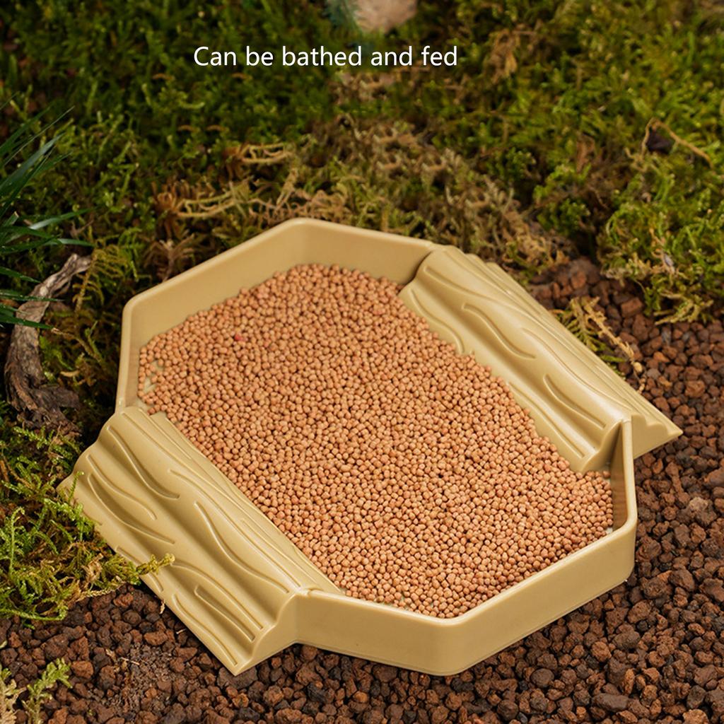 Miniature Turtles Soaking Tub Habitat Simulation Plastic Reptiles Bath Water Basin with Ramp For Indoor And Outdoor