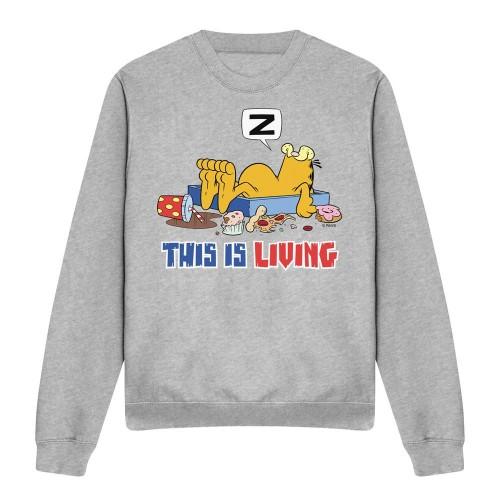 Garfield Unisex Adult This Is Living Sweatshirt