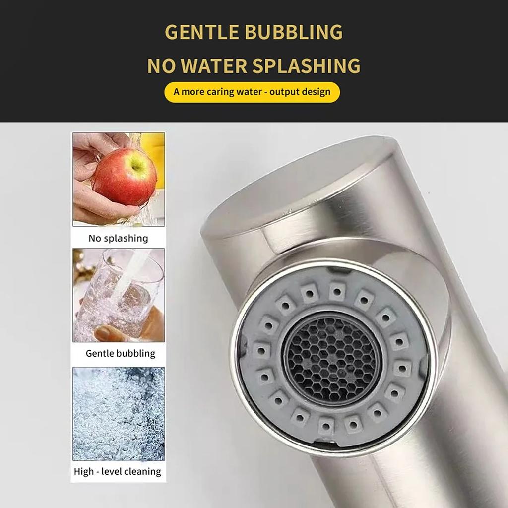 Black Pull Out Kitchen Sink Faucet Flexible 2 Modes Stream & Sprayer Nozzle Faucets Stainless Steel Hot Cold Wate Mixer Tap Deck