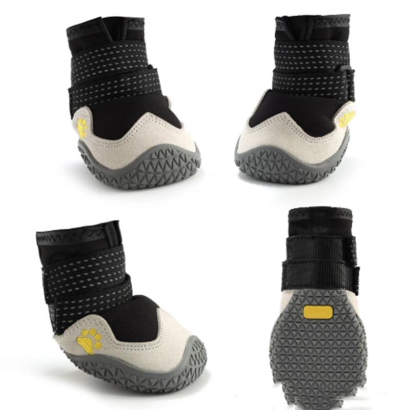 Outdoor Dog Shoes for Large Size Dogs Waterproof Medium Dog Boots Breathable Mesh Elastic Double Strap Safety Reflective Strips for Pet Products