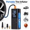 Portable Tire Pressure Gauge with Integrated Air Pump for Car Tire inflation210PSI Air Pressure22Tank Design with Rechargeable Battery LED Lighted
