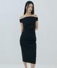 Lucirju Curved Off-Shoulder Dress (Black)