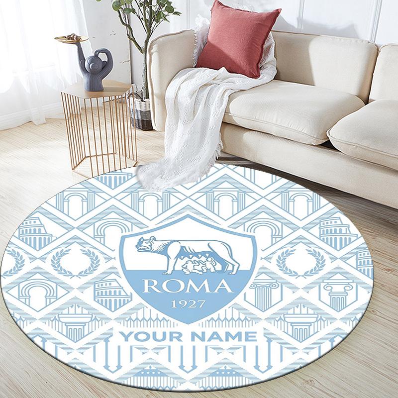 Tapis rond personnalisé AS Roma, Tapis pour salon, chambre à coucher, canapé, salle de jeux, Tapis de sol antidérapant