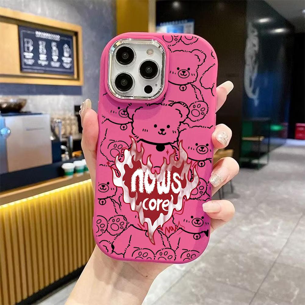 Phone Case: 2D Flat Design Suitable for iPhone 18 17 16 15 14 13 Pro, Couple Style, Heart Graffiti, Christmas and Halloween Gift