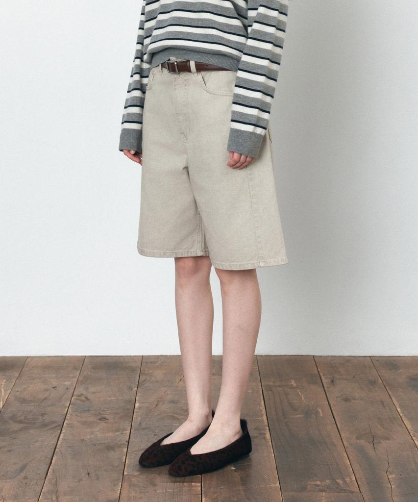 Siyajyu Sijn6108 Bermuda Denim Shorts_Dusty Gray