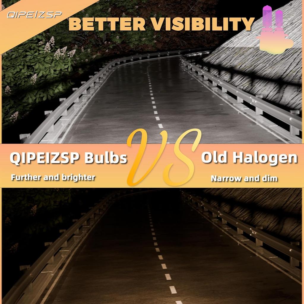 Headlight Bulbs Compatible with Ford Fusion 2006 2007 2008 2009 2011 2012 2013 2014 2015 2016 2017 2018 Halogen Lights,H7 High Beam + H11/H8/H9 Low