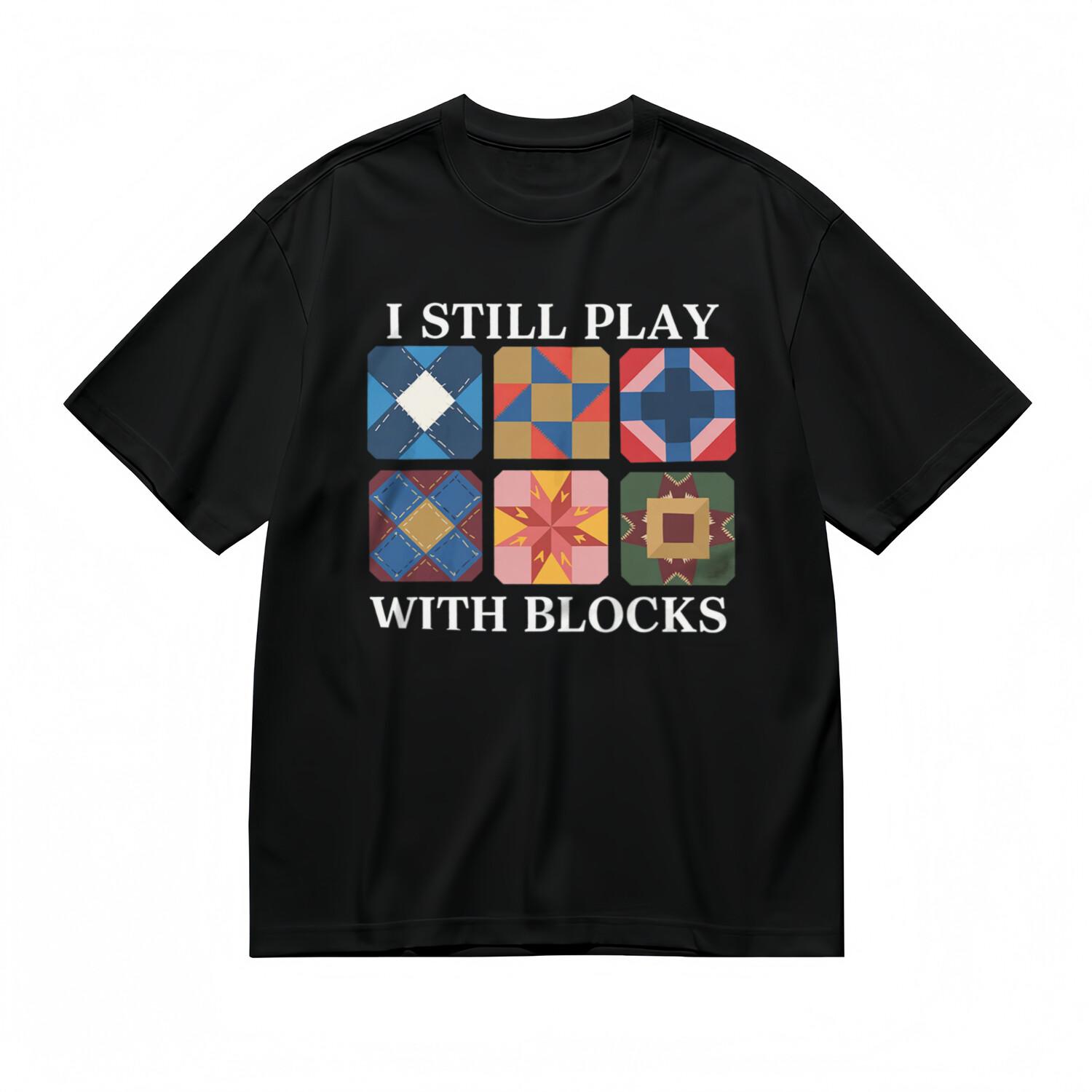 Men s Lightweight Classic T-Shirt Mens Womens Tees Top I Still Play With Blocks Color Palette Tee L