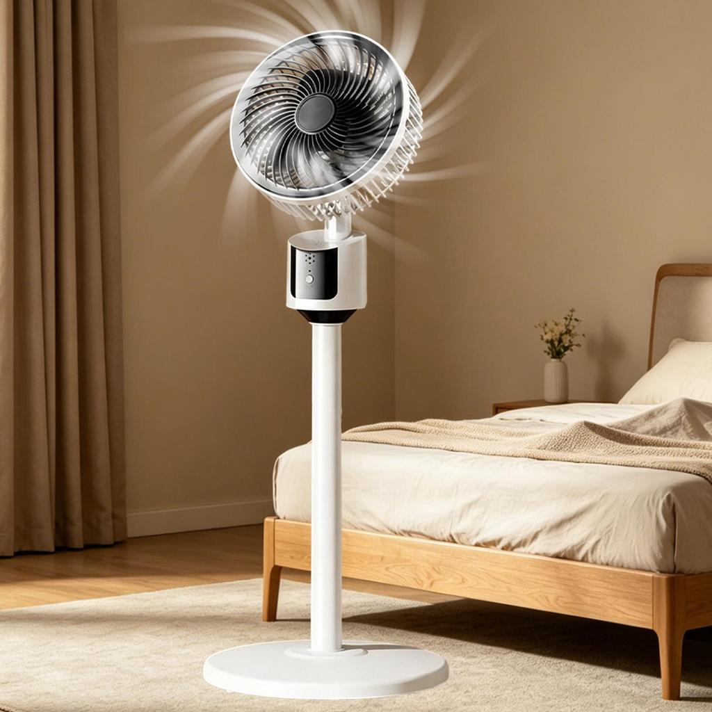 Bedroom Floor Fan 3-Speed Quiet Large Cooling Fan USB Interface Silent Fan Retractable Room Standing Powerful Fan For Bedroom