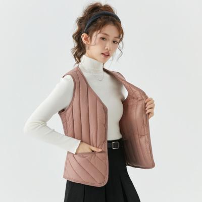 Damen Herbst- und Winter Kurzfutterweste lässig warm leicht praktisch Tasche bequem Damenweste beidseitig