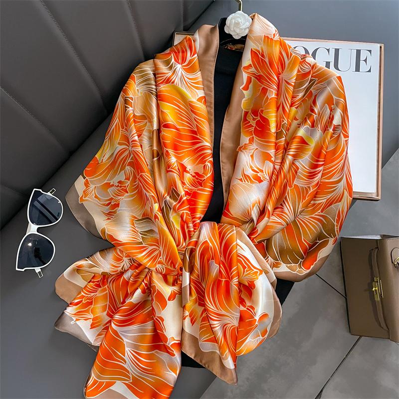 Modny nadruk Duży szal szalik dla kobiet Luksusowy projekt Pashmina Wrap Hidżab Foulard Kobiece plażowe szale Bandana Opaska na głowę Echarpe
