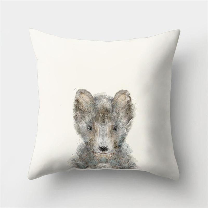 Cute Animal Dog Deer Bear Cushion Cover Home Living Room Sofa Bedroom Decorative Pillow Pillow Cover