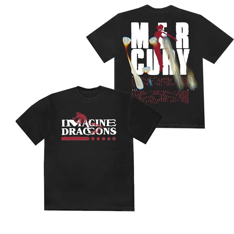 

Imagine Dragons Band An Independent Rock Band From The US Americanstyle Retro Mens Loose Tshirt L