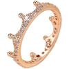 Crown Ring Colored Rose Gold White Zirconia Cubic Zirconia Ladies Birthday Gift Promise Wedding Timeless Sparkling Crown Crystal Ring in Rose 7