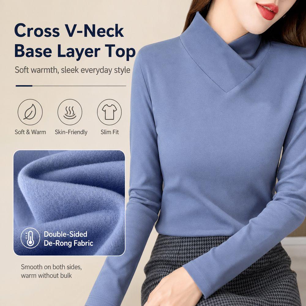 Fleece Wearing Inside Thermal Underwear Long Sleeve Women's Fleece T-shirt Cold Weather
