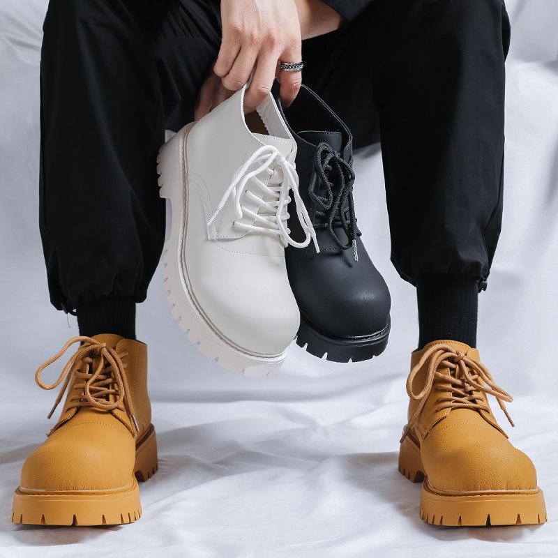 British style couple platform Martin boots medium boots 2024 spring new tooling locomotive trend 18922-R