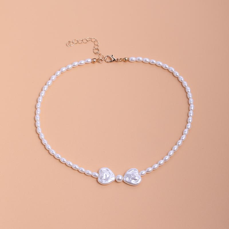 

French Elegant Imitation Pearl Bow Beaded Choker Necklaces for Women Classical Adjustable Clavicle Chain Wedding Bridal Zircon белый