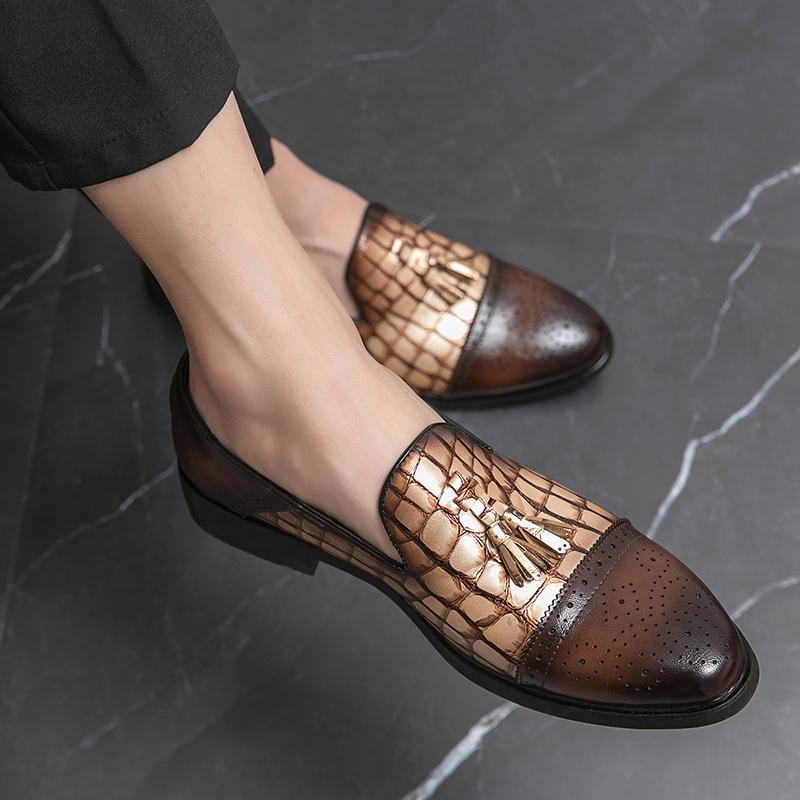 New Leather Designer Men's Dress Formal Casual Business Stylist Wedding Loafers Moccasins Italian Male Oxfords Man Shoes for Men