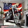 2Pcs Cool Motorcycle Curtains American Flag Classic Curtain Motorbike Extreme Sports Modern Suitable For Living Room Bedroom