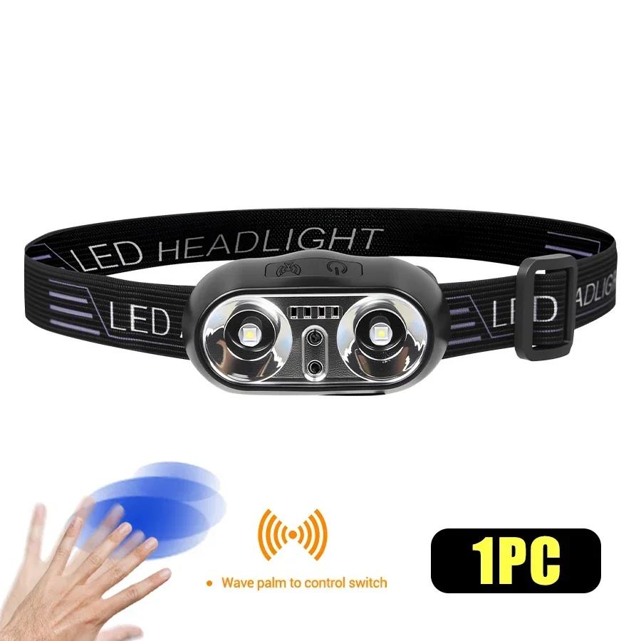 Rechargeable 5 LED Headlight Ultra Bright Powerful Waterproof Head Flashlight Head Torch for Outdoor Camping Running Lighting