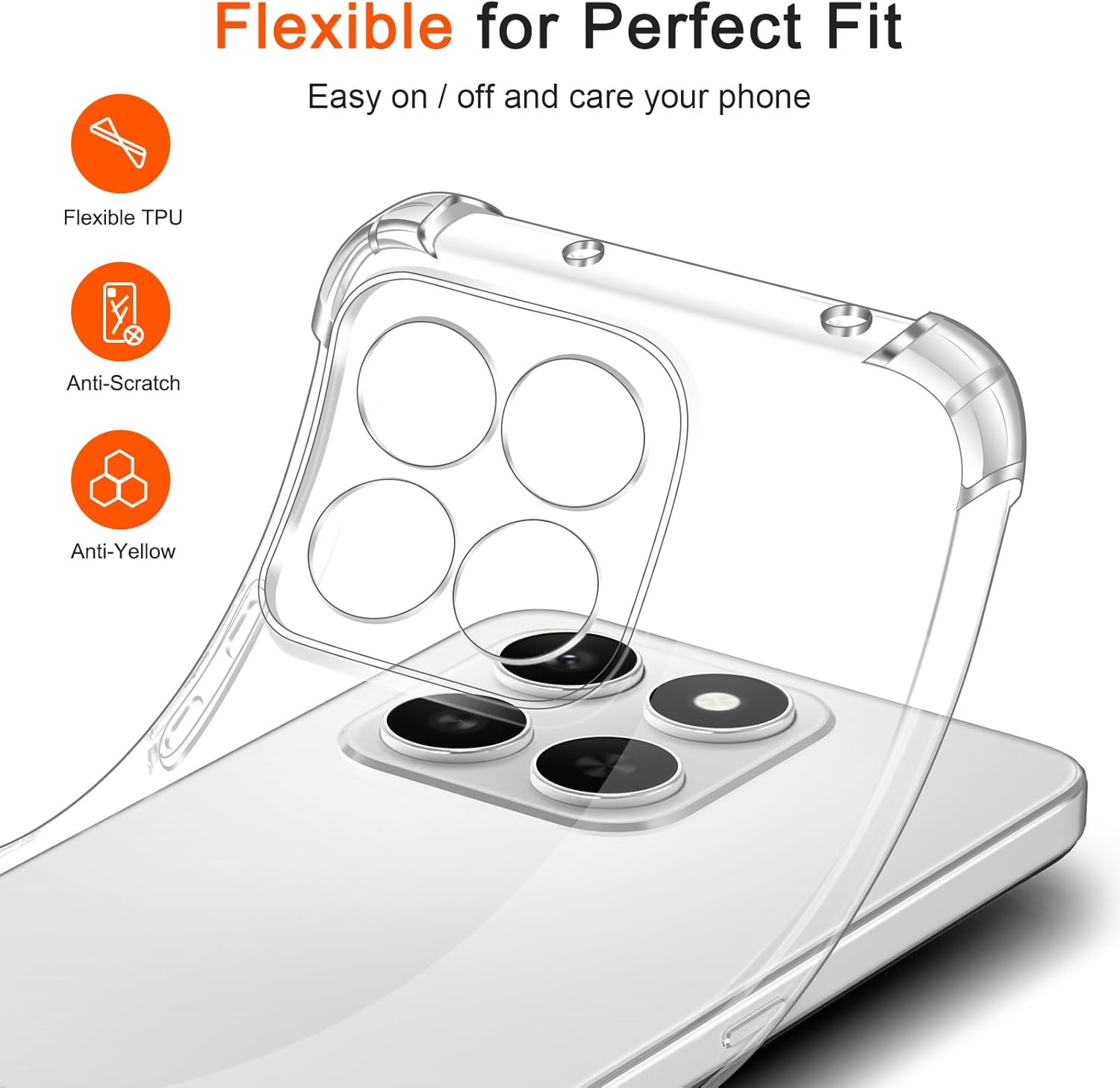 

1.5MM Thick Transparent Case For Honor 400 Smart 400Smart Honor400Smart 5G 4G Anti-Yellower TPU Soft Camera Protection Funda X7d TPU&For Honor X7d 4G прозорий