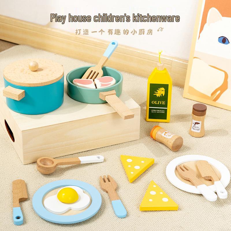 Wooden Mini Kitchen Set for Girls: Educational Role-Playing and Cooking Toy