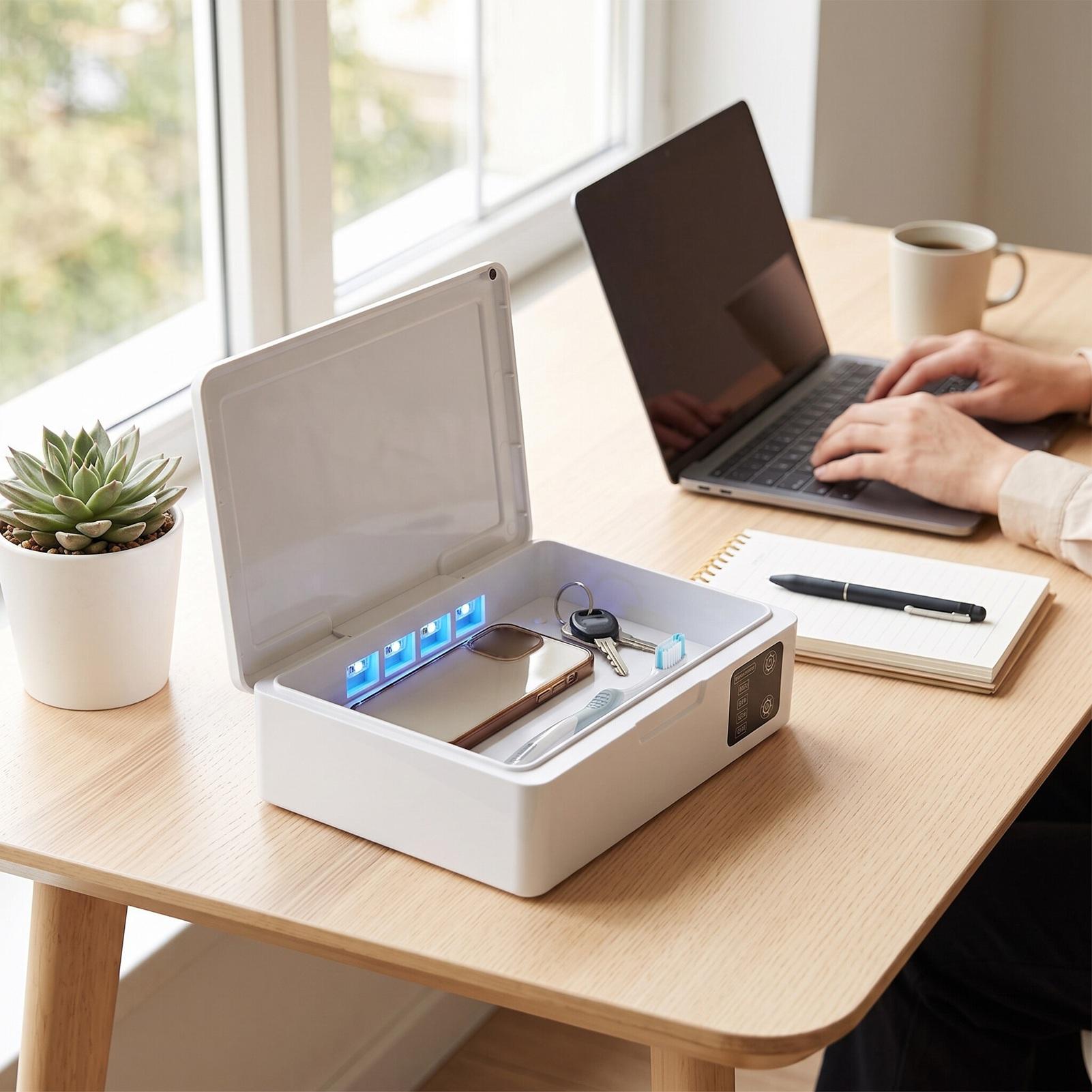 Boîte Désinfectante pour Téléphone, Étui de Désinfection UVC pour Téléphones jusqu'à 6,5 Pouces