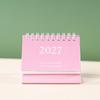 1Pcs 2027 Mini Coil Standing Desk Calendar Waterproof Page Flip Planner for Office Workers Daily Task Management