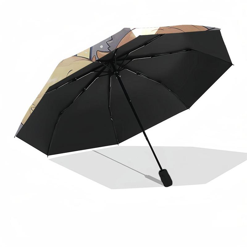 1 Stück Outdoor-Schirm mit niedlichen Anime-Charakteren - Automatisches Öffnen/Schließen, Tragbares 3-fach faltbares Design, 8-Speichen-Eisenrahmen - Perfektes Geschenk für Fans, T