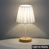 Wooden Table Lamp USB Powered Nightstand Lamp Warm Light Bedside Lamp with Cylinder Lamp Shade Desk Light Bedroom Home Decor