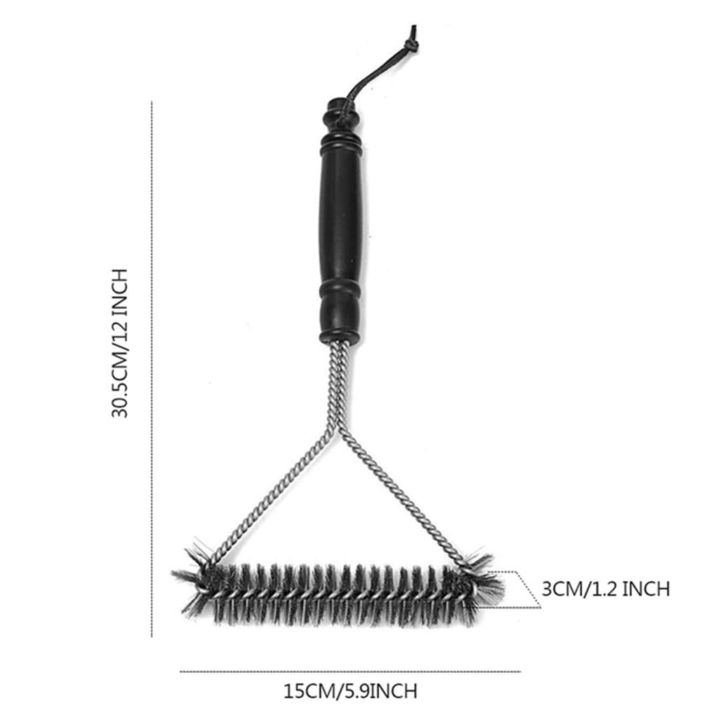 1pc Steel BBQ Brush Grill and Scraper BBQ Cleaner Brush Perfect Tools Grill Cleaning Brush Ideal Barbecue Accessories Non-stick