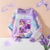 Spring And Autumn Demon Hunter Streetwear T Shirt Girl Cute Anime Print Kid Game Y2K Kawaii Tie-dye Women's Outdoor Pullover Long Sleeve Top Clothes