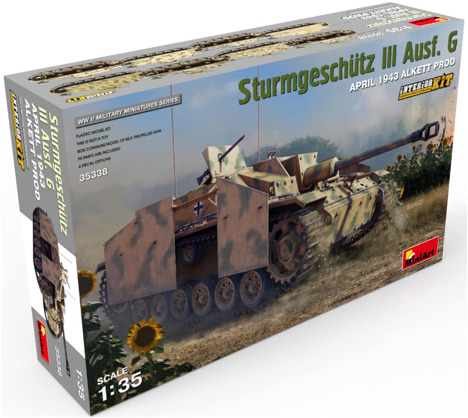 

Miniart Scale German III April Full Interior Plastic Model MA35338 1/35 Sturmgeschütz Ausf. G, 1943, Alkett, Kit,