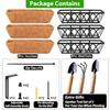 Deck Balcony Railing Planter Window Boxes - 3 Pack 24 Inch Planters for Outdoor Fence Railing Hanging Brown Rust-Resistant Meta