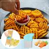 Set of 2 Wave Waffle Crinkle Cutter, Stainless Steel French Fry Cutter, Potato Slicer, Crinkle Chopper, Potato Lattice, Carrot Chip Maker, Kitchen Too