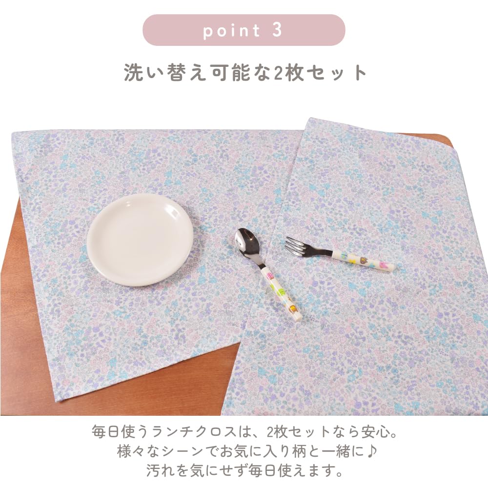 COLORFUL CANDY STYLE Lunch Cloth Napkin x Set of 2 for School Lunch Bento Dinosaur World N3970200 & (45cm 45cm) Boys, Napkins, Box, Square, Design,