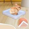 Doppelschichtiger Meerschweinchenkäfig mit Streuschale und Gitter Leicht zu reinigende Kaninchen-Toilettenschale Herausnehmbare Schale Langlebige Töpfchentrainingsbox