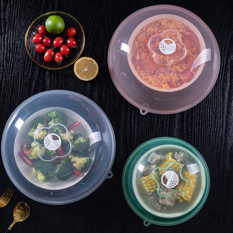 

1Pc Microwave Heating Insulation Tray Thickened Transparent Splash Proof Cover Plastic Insulation Vegetable Cover