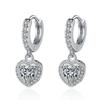 925 Sterling Silver Earrings AAAAA Zircon Heart Shaped Pendant Earrings for Women Elegant Birthday Wedding Party Jewelry Gift