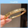 Bracciale in Zirconio Placcato Oro Stile Retrò con Design Geometrico per Eleganti Accessori da Donna